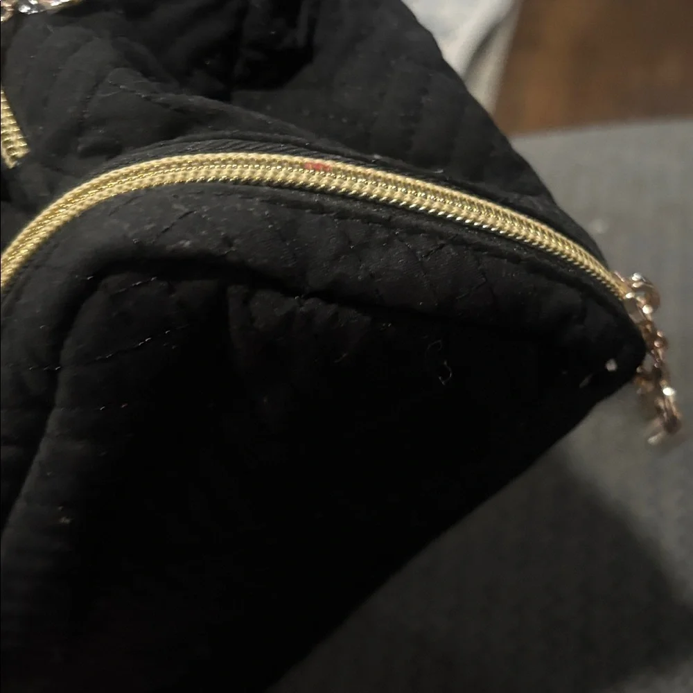 Black Quilted Makeup Bag